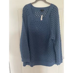 NWT - Talbots Crochet Blue Round Neck - Size 3X